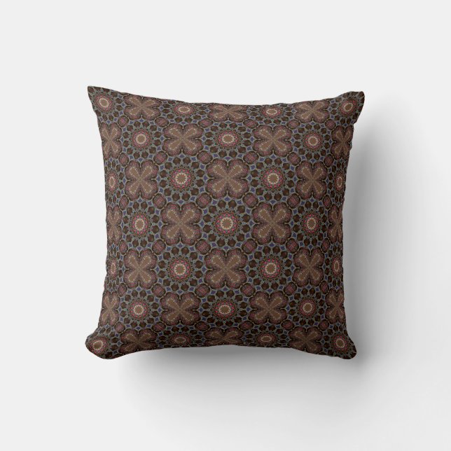 Boho Cross Batik Organic Pattern Cushions Kussen (Voorkant)
