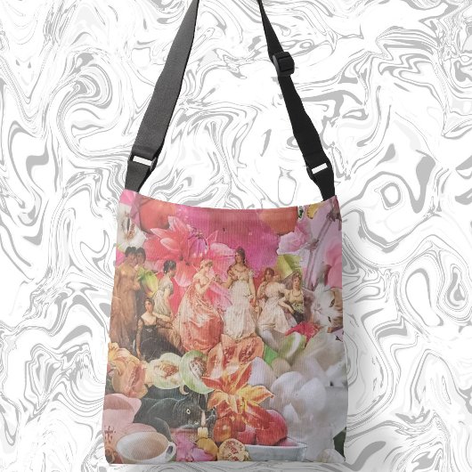 Boho cross body tas met bloemendames