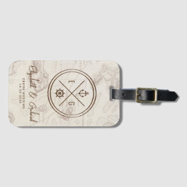 Boho Cruise bestemming bruiloft Bagagelabel