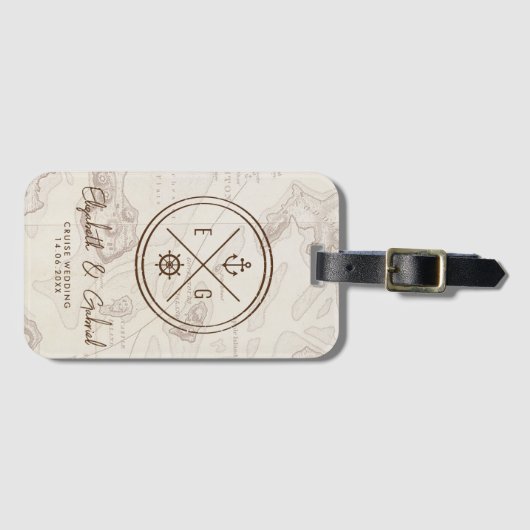 Boho Cruise bestemming bruiloft Bagagelabel (Voorkant (horizontaal))