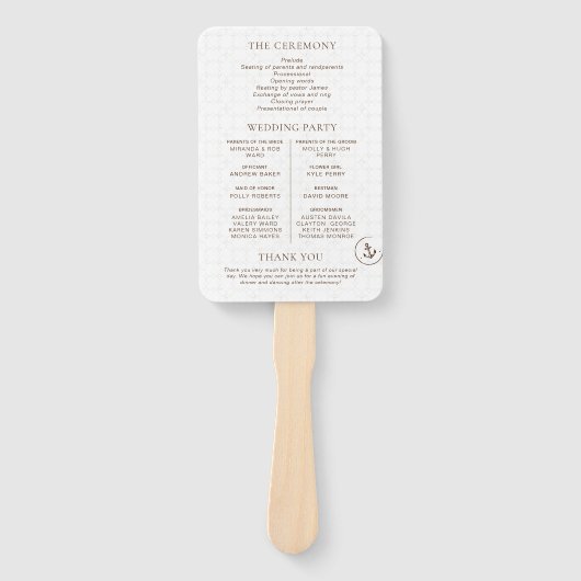 Boho Cruise bestemming bruiloft programma Handwaaier (Voorkant)