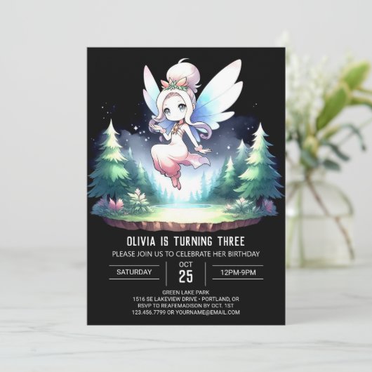 Boho Custom Fairy Birthday Kaart (Staand voorkant)