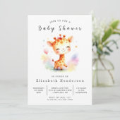 Boho Custom Giraffe Baby shower Kaart (Staand voorkant)