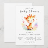 Boho Custom Giraffe Baby shower Kaart (Voorkant / Achterkant)