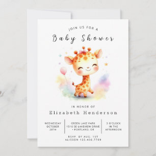 Boho Custom Giraffe Baby shower Kaart
