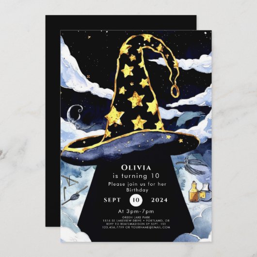 Boho Custom Magic Wizard Verjaardag Kaart (Voorkant / Achterkant)