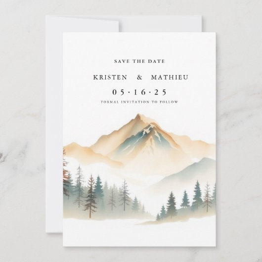 Boho Custom Mountain Save The Date (Voorkant)