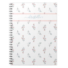 Boho Custom Name Blush Floral Pattern Notitieboek
