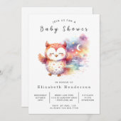 Boho Custom Owl Baby shower Kaart (Voorkant / Achterkant)