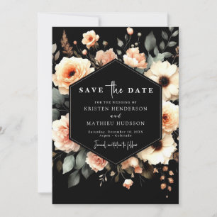 Boho Custom Peach Wedding Save The Date