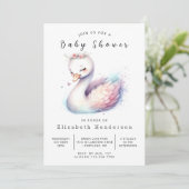 Boho Custom Swan Baby shower Kaart (Staand voorkant)