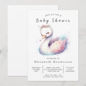 Boho Custom Swan Baby shower Kaart (Voorkant / Achterkant)