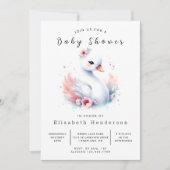 Boho Custom Swan Baby shower Kaart (Voorkant)