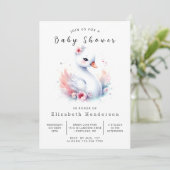Boho Custom Swan Baby shower Kaart (Staand voorkant)