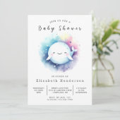 Boho Custom Whale Baby shower Kaart (Staand voorkant)