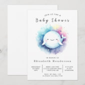 Boho Custom Whale Baby shower Kaart (Voorkant / Achterkant)
