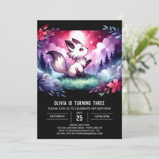 Boho Custom Wolf Verjaardag Kaart (Staand voorkant)