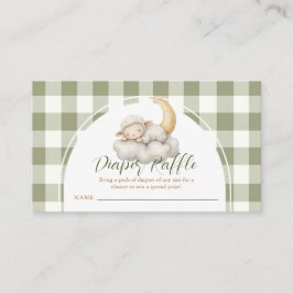 Boho Cute A little lamb baby shower Diaper Raffle Informatiekaartje