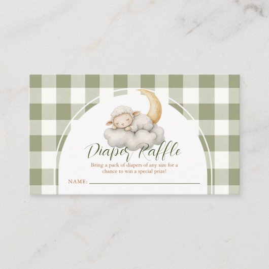 Boho Cute A little lamb baby shower Diaper Raffle Informatiekaartje (Voorkant)