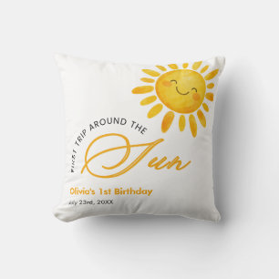 Boho Cute Eerste Reis Rond de Zon 1e Verjaardag  Kussen