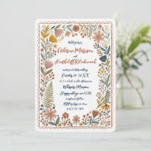 Boho Cute Ghosts Wedding Invitation Kaart (Staand voorkant)
