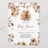 Boho Cute Highland Cow Baby Shower (Voorkant / Achterkant)