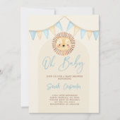 Boho Cute Lion Baby shower Boy Uitnodiging (Voorkant)