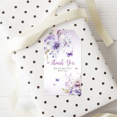 Boho Cute Paarse Floral Butterfly Girl Baby shower Cadeaulabel