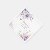 Boho Cute Paarse Floral Butterfly Girl Baby shower Servet (Hoek)