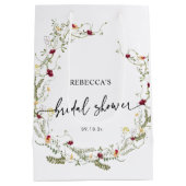 Boho Cute Wildflower Vrijgezellenfeest Middelgrote Medium Cadeauzakje (Achterkant)