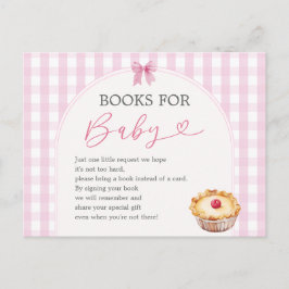 Boho Cutie Pie Pink Gingham Boeken voor Baby Briefkaart