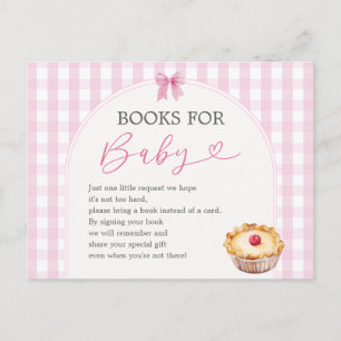 Boho Cutie Pie Pink Gingham Boeken voor Baby Briefkaart
