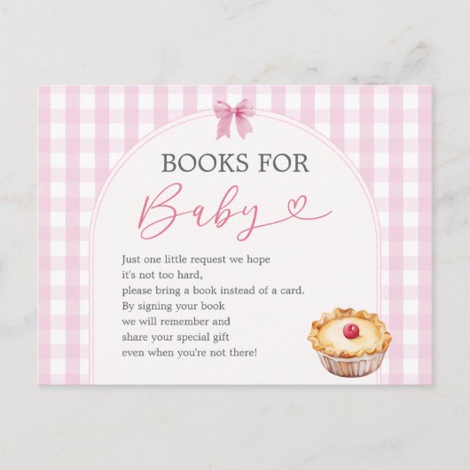 Boho Cutie Pie Pink Gingham Boeken voor Baby Briefkaart (Voorkant)