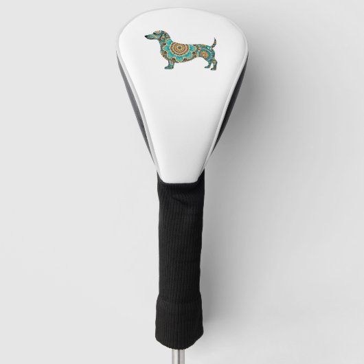 Boho Dachshund Golf Head Hoesje Golfheadcover (Voorkant)