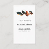 Boho Dachshunds Pet Sitting Wilde Bloemen Wit Visitekaartje (Achterkant)