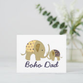 Boho Dad, Gold Elephant Briefkaart (Staand voorkant)