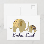 Boho Dad, Gold Elephant Briefkaart (Voorkant / Achterkant)