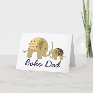 Boho Dad, Gold Elephant Kaart