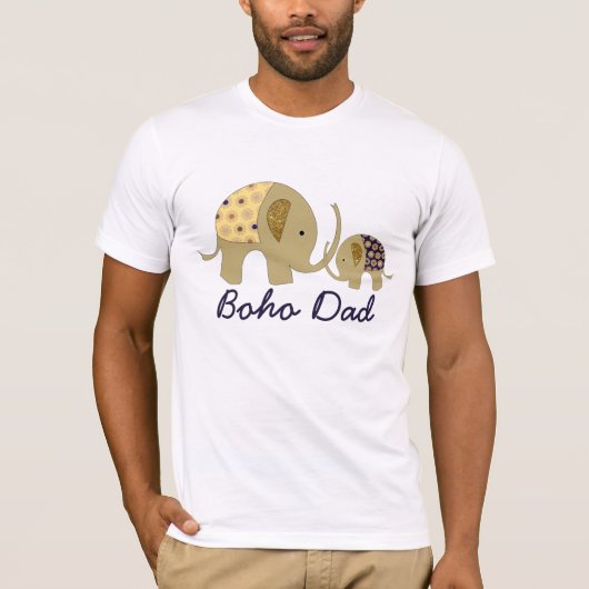 Boho Dad, Gold Elephant T-shirt (Voorkant)