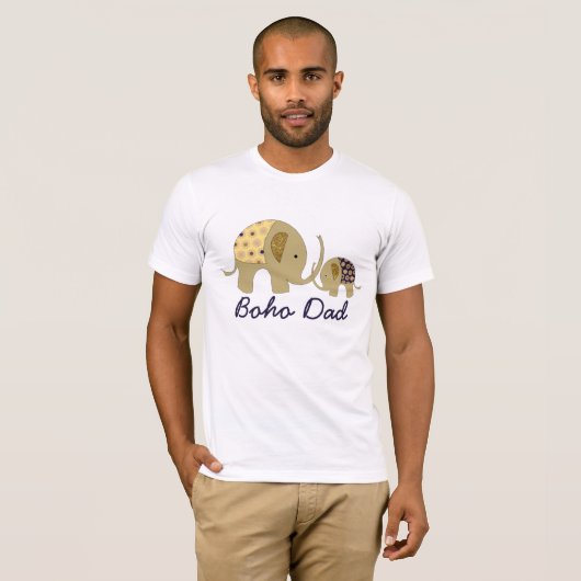 Boho Dad, Gold Elephant T-shirt (Voorkant volledig)