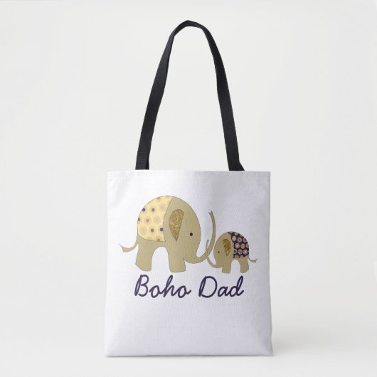 Boho Dad, Gold Elephant Tote Bag (Voorkant)