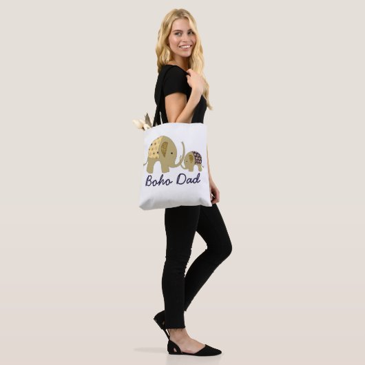 Boho Dad, Gold Elephant Tote Bag (Op model)