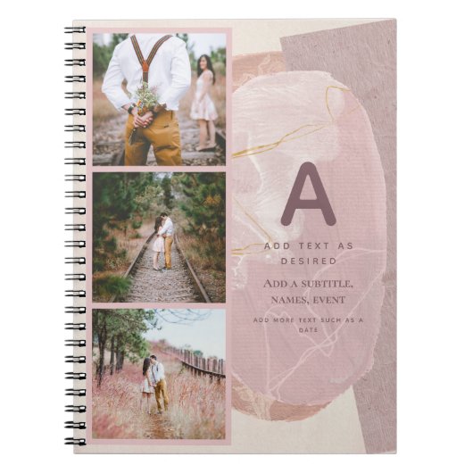 BOHO Dagboek Geschenk Persoonlijk Abstract Blozen Notitieboek (Voorkant)