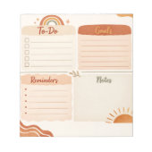 Boho Dagelijkse Planner Notitieblok – Taken, Doele (Voorkant)