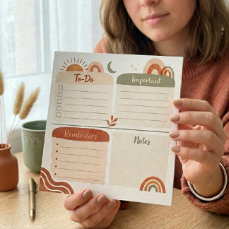 Boho dagelijkse planner notitieblok – Te doen, Bel
