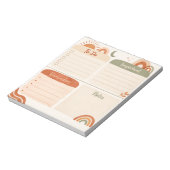 Boho dagelijkse planner notitieblok – Te doen, Bel (Linkerzijde)