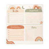Boho dagelijkse planner notitieblok – Te doen, Bel (Voorkant)