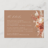 Boho Dahlia Wildflower Elegante bruiloft Details Informatiekaartje (Voorkant)