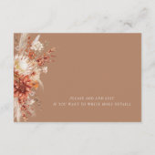 Boho Dahlia Wildflower Elegante bruiloft Details Informatiekaartje (Achterkant)