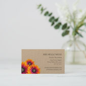 Boho Daisies Kleurrijke Botanische Rustiek Visitekaartje (Staand voorkant)